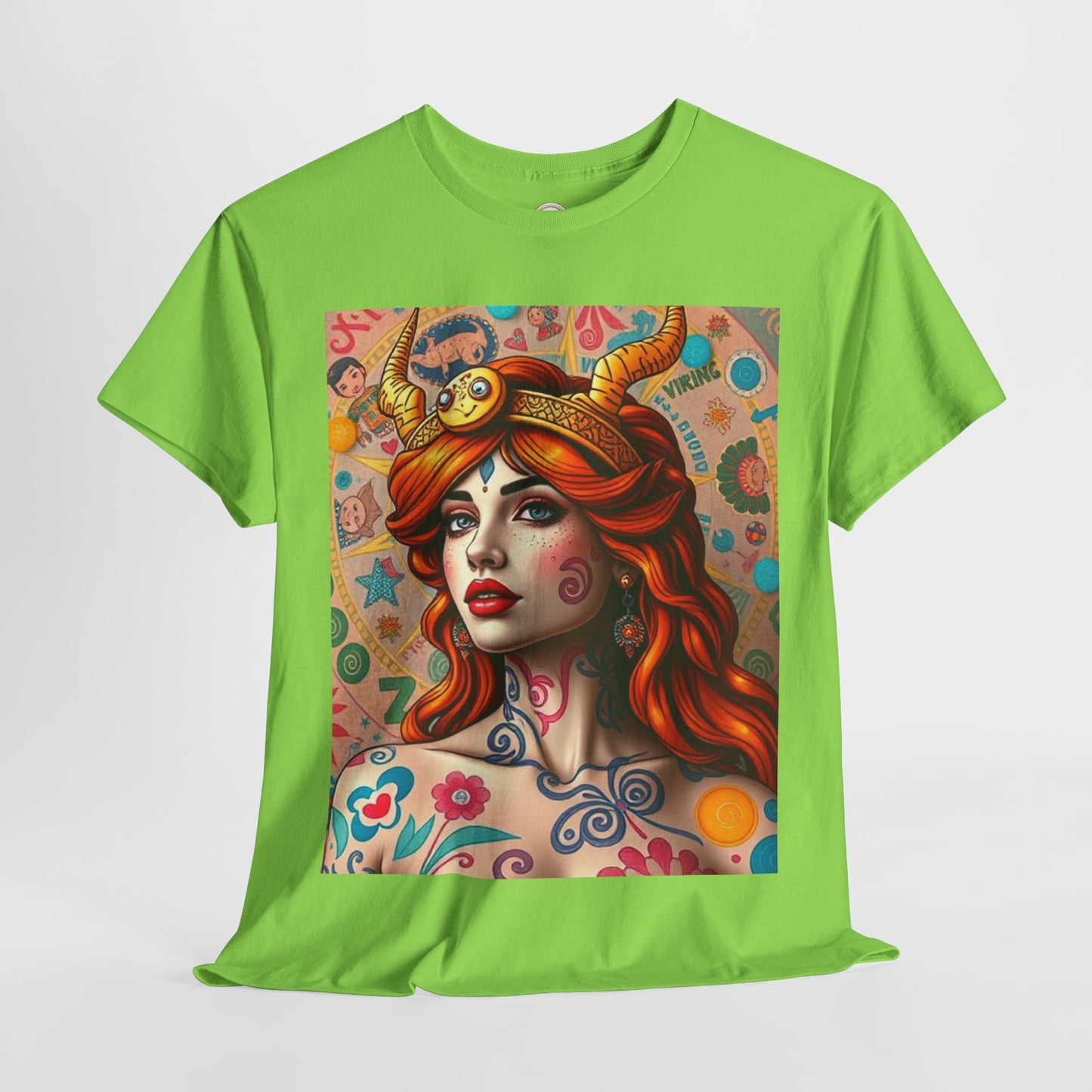 Unisex Heavy Cotton T-Shirt, Virgo, Zodiac v1, Sexy Art