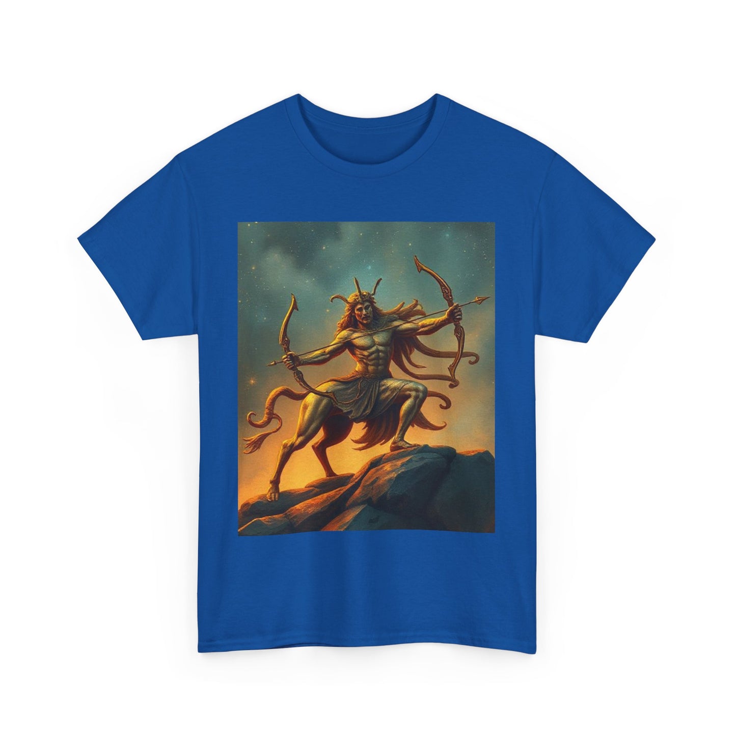 Unisex Heavy Cotton T-Shirt, Arrow Centaur v1, Sagittarius Zodiac Design