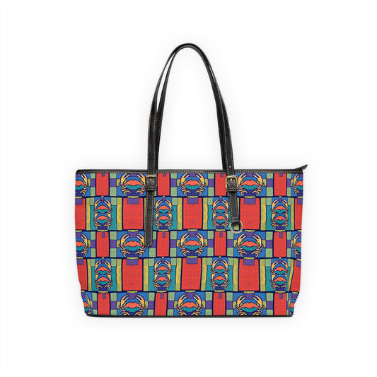 Leather Shoulder Bag, Cancer, Zodiac v1, Shapes Pattern