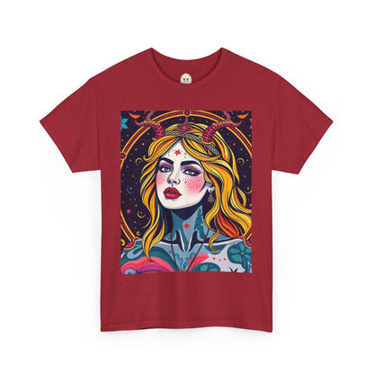 Unisex Heavy Cotton T-Shirt, Virgo, Zodiac v2, Sexy Art