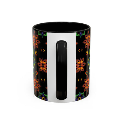 Accent Coffee Mug, Libra, Zodiac v4, Flower Pattern, (11, 15oz)