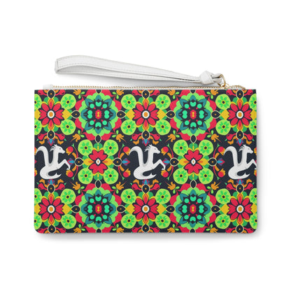 Clutch Bag, Aquarius, Zodiac v3, Flower Pattern