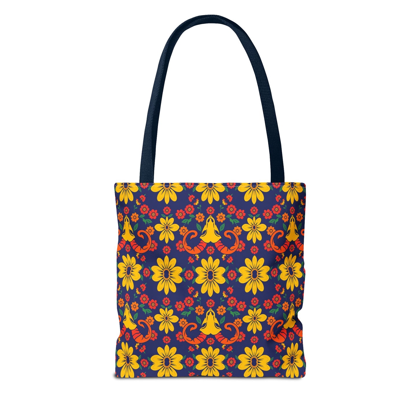 Tote Bag, (AOP), Aries, Zodiac v5, Flower Pattern