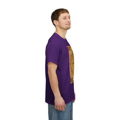 Unisex Heavy Cotton T-Shirt, Pencil Art v1, Gemini Zodiac Design