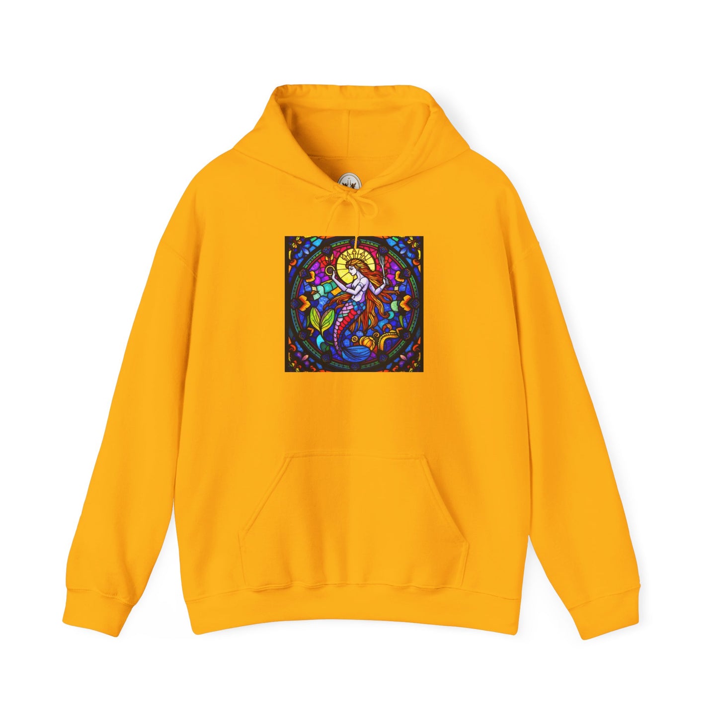 Unisex Heavy Blend™ Hooded Sweatshirt with glass Aquarius zodiac design