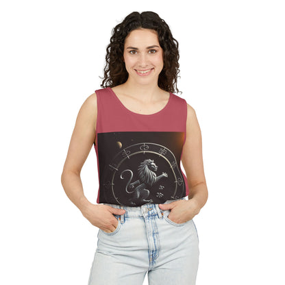 Unisex Garment-Dyed, Tank Top, Leo Design, Space Animal, 100% US cotton