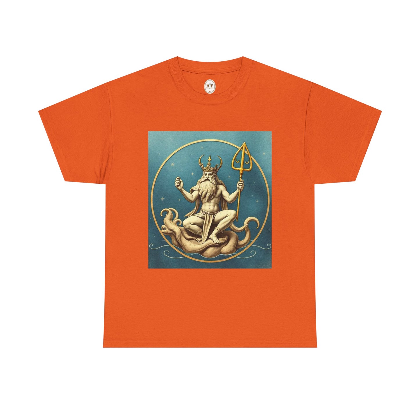 Unisex Heavy Cotton T-Shirt, Aquarius God 3v, Zodiac Design