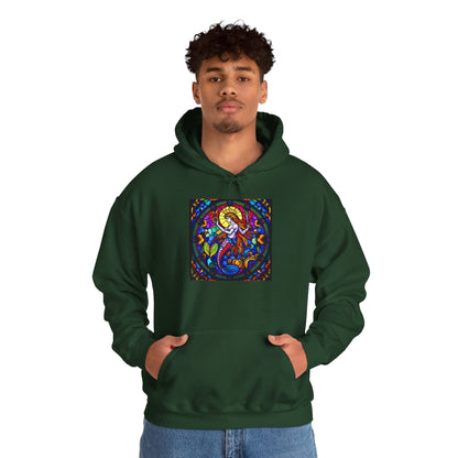 Unisex Heavy Blend™ Hooded Sweatshirt with glass Aquarius zodiac design
