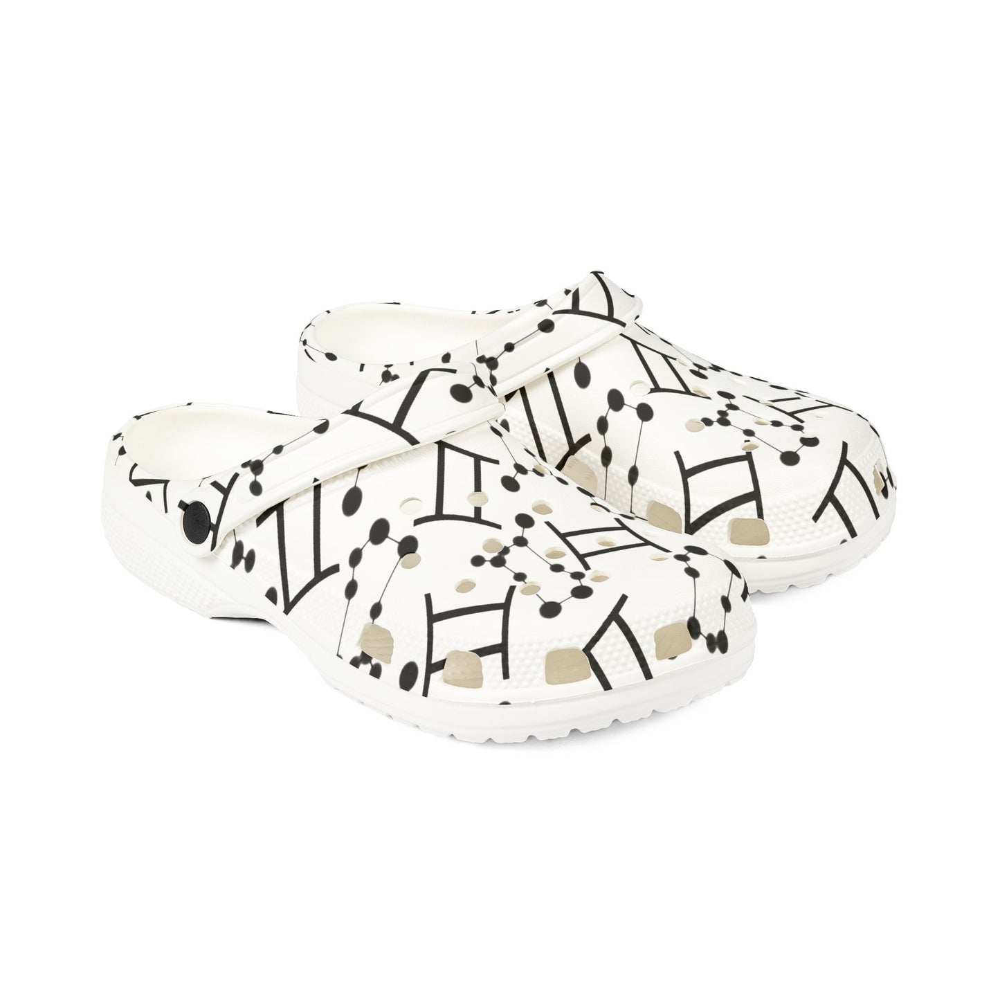 EVA Foam Rubber Shoes (AOP), Material 100% EVA, Gemini Zodiac Design