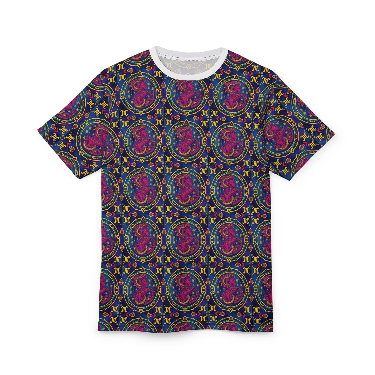 Unisex Cut & Sew T-Shirt, AOP, Capricorn, Zodiac, Pattern