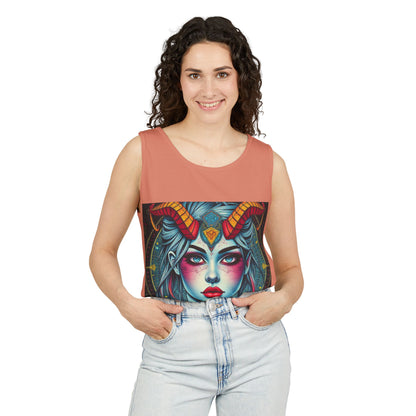 Unisex Garment-Dyed, Tank Top, Capricorn, Pop Art v1, 100% US cotton