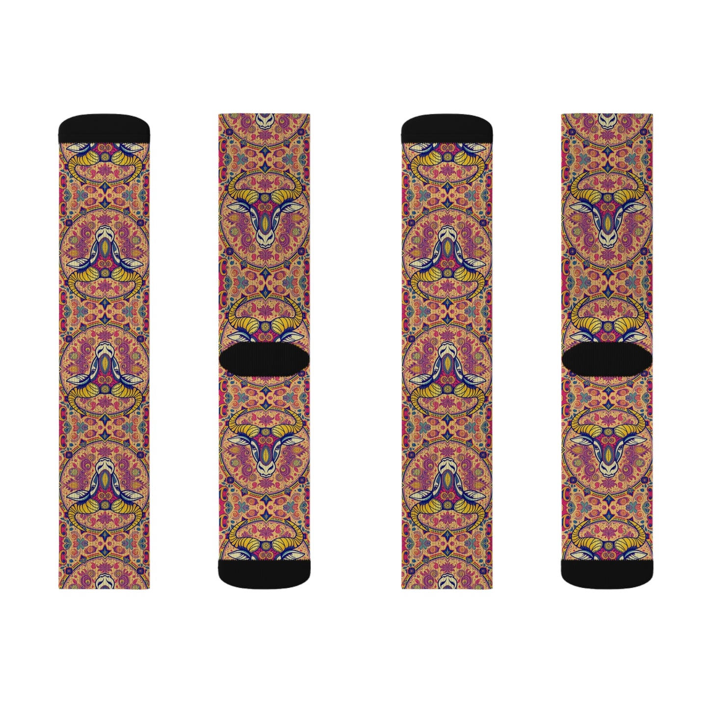 Sublimation Socks, Taurus, Zodiac v2, Pattern
