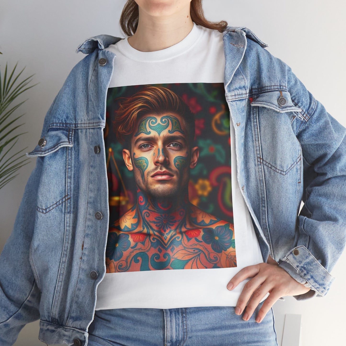 Unisex Heavy Cotton T-Shirt, Libra, Zodiac, Sexy Art