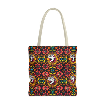 Tote Bag (AOP), Sagittarius, Zodiac v1, Flower Pattern