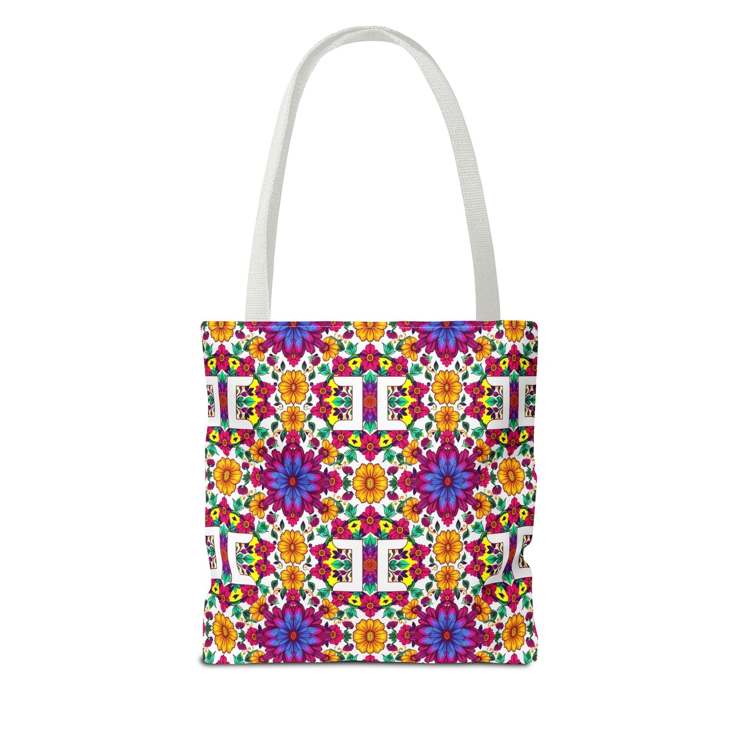 Tote Bag, (AOP), Gemini, Zodiac v3, Flower Pattern