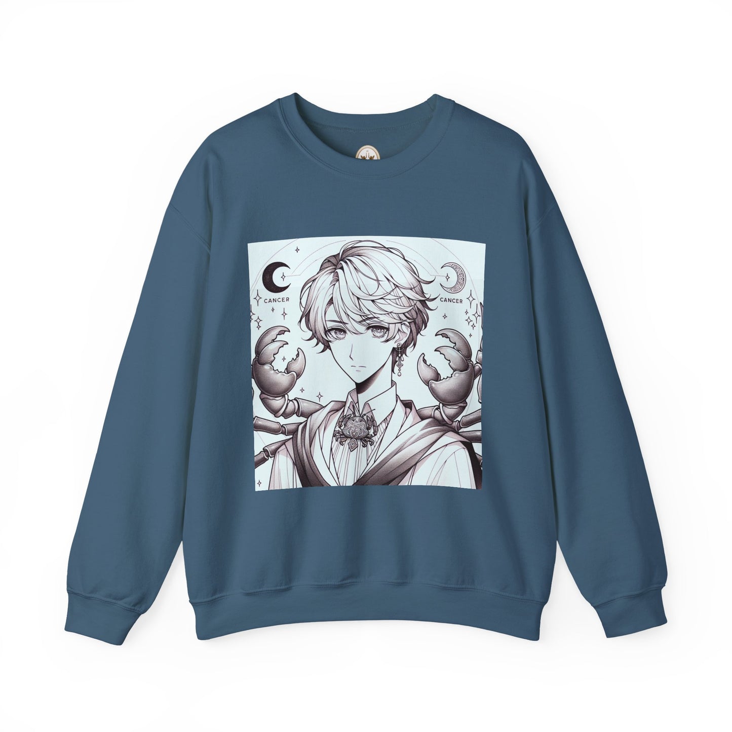 Unisex Heavy Blend™ Crewneck Sweatshirt,Two Moon, Cancer Zodiac Design