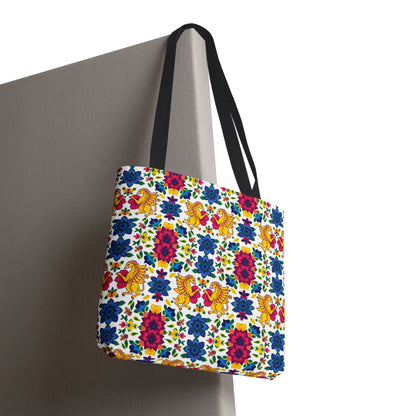 Tote Bag (AOP), Gemini, Zodiac, Flower Pattern