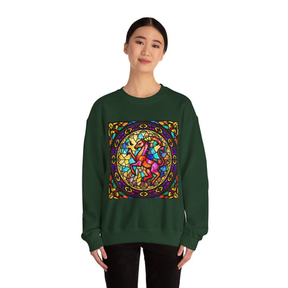 Unisex Heavy Blend™ Crewneck Sweatshirt, Glass, Aries Zodiac Design