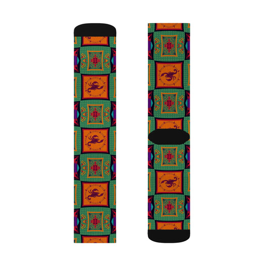 Sublimation Socks, Scorpio, Zodiac v1, Shapes Pattern