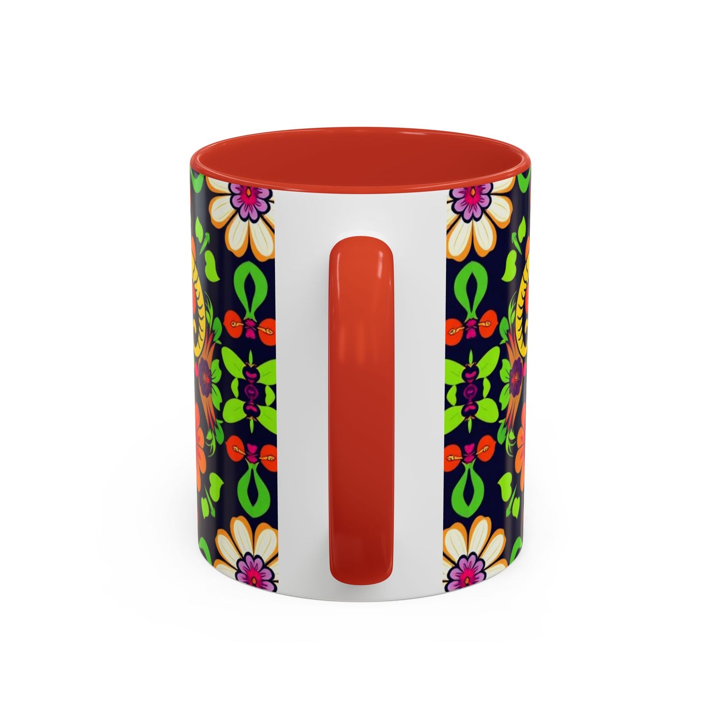 Accent Coffee Mug, Aries, Zodiac v2, Flower Pattern, (11, 15oz)