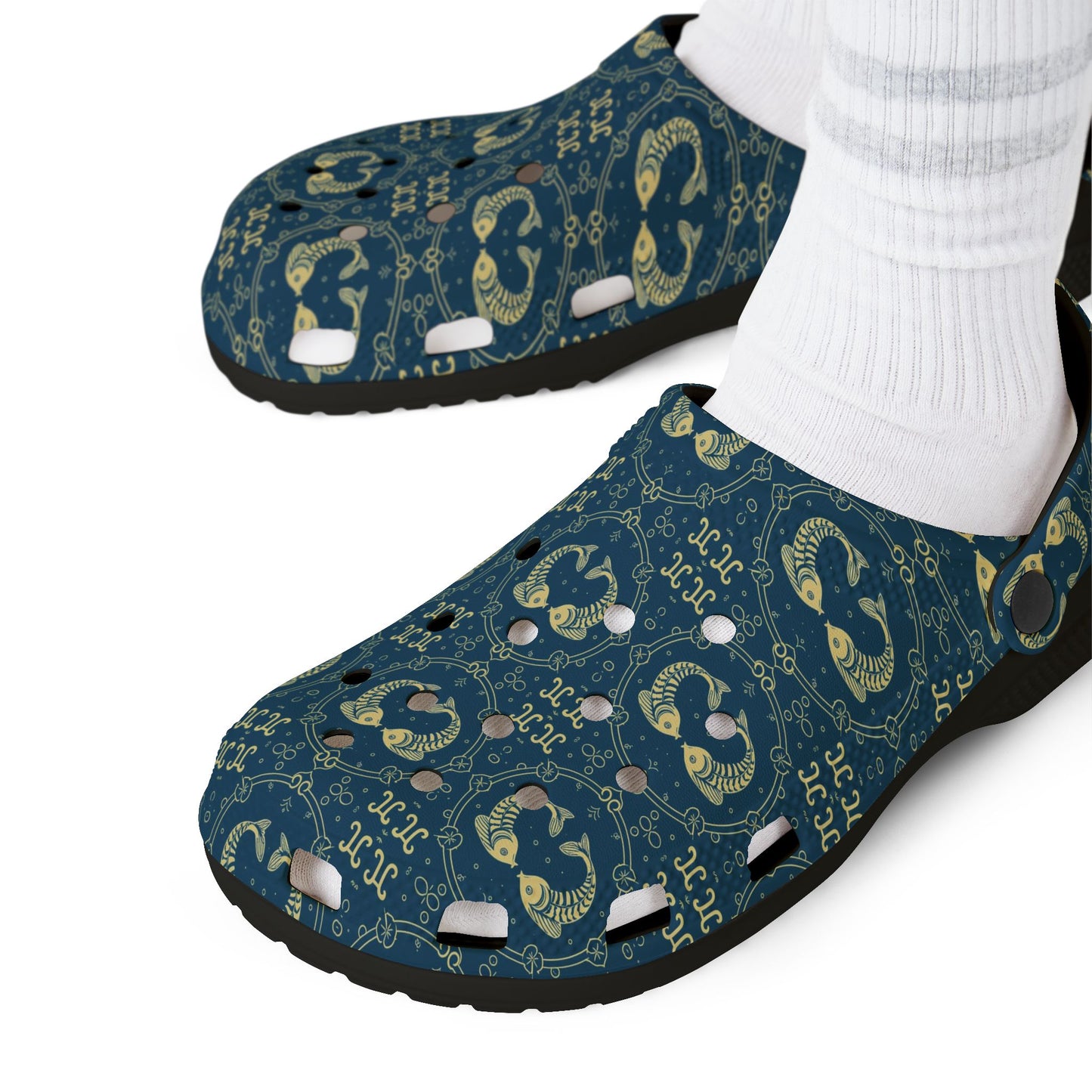 EVA Foam Rubber Shoes, (AOP), Pisces, Zodiac v4, Pattern
