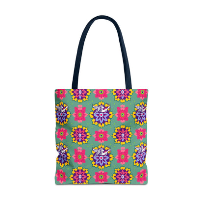 Tote Bag, (AOP), Sagittarius, Zodiac v4, Flower Pattern