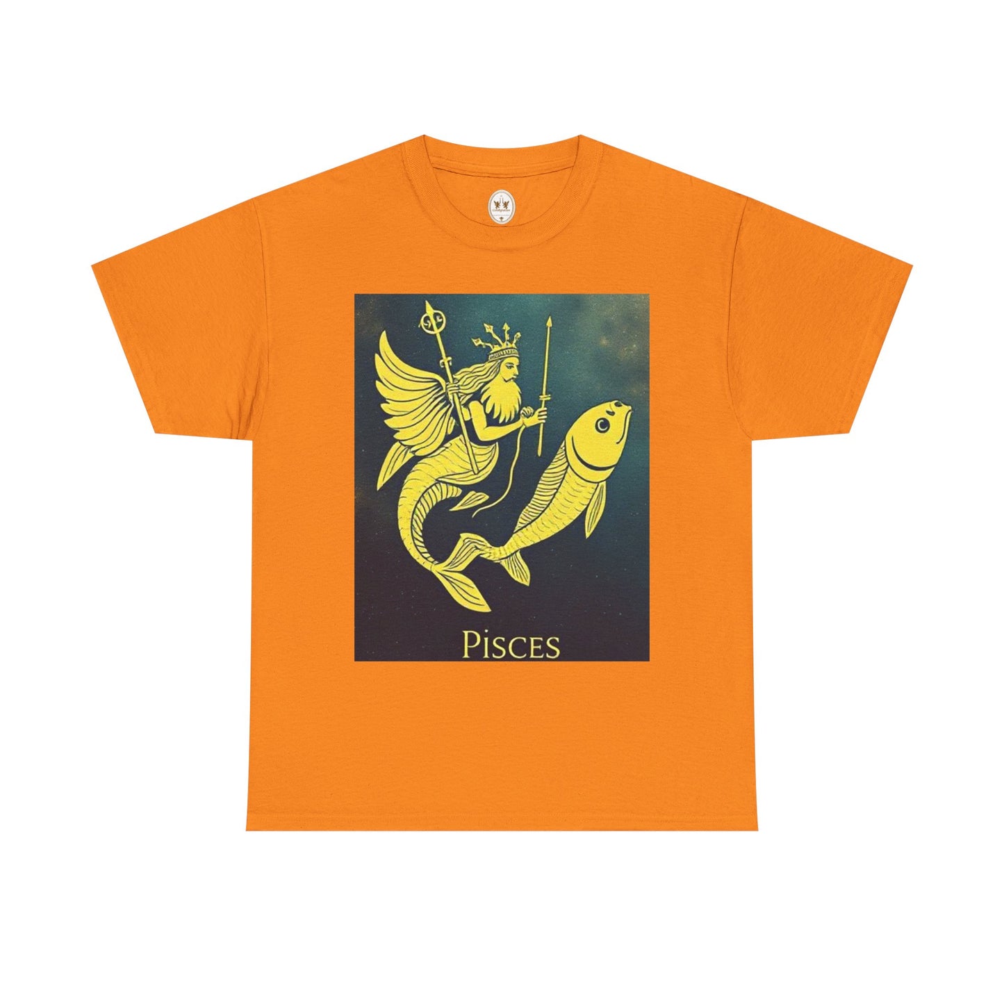 Unisex Heavy Cotton T-Shirt, Pisces Quuen v1, Zodiac Design