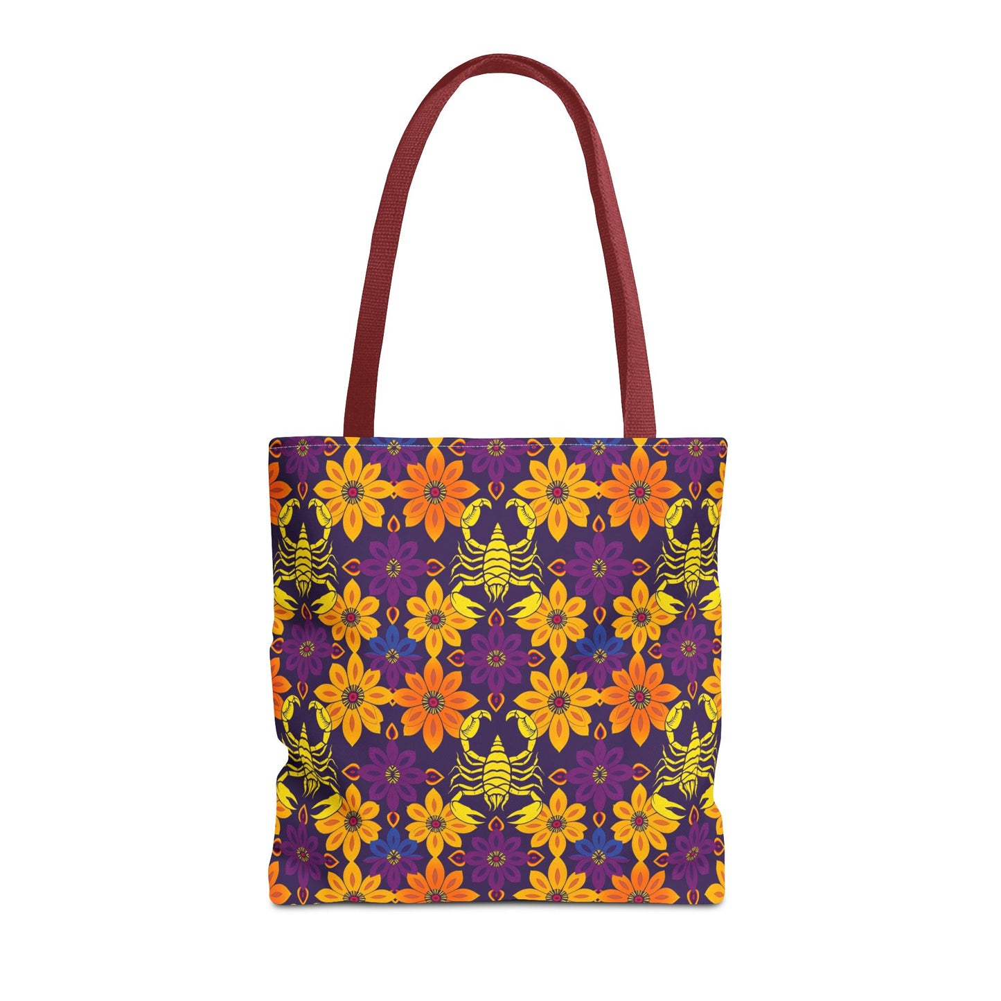 Tote Bag, (AOP), Scorpio, Zodiac v2, Flower Pattern