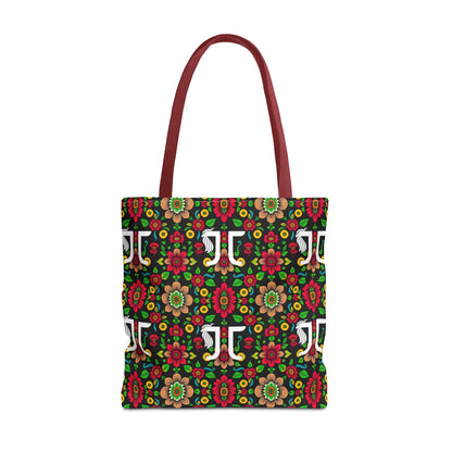 Tote Bag, (AOP), Gemini, Zodiac, Flower Pattern