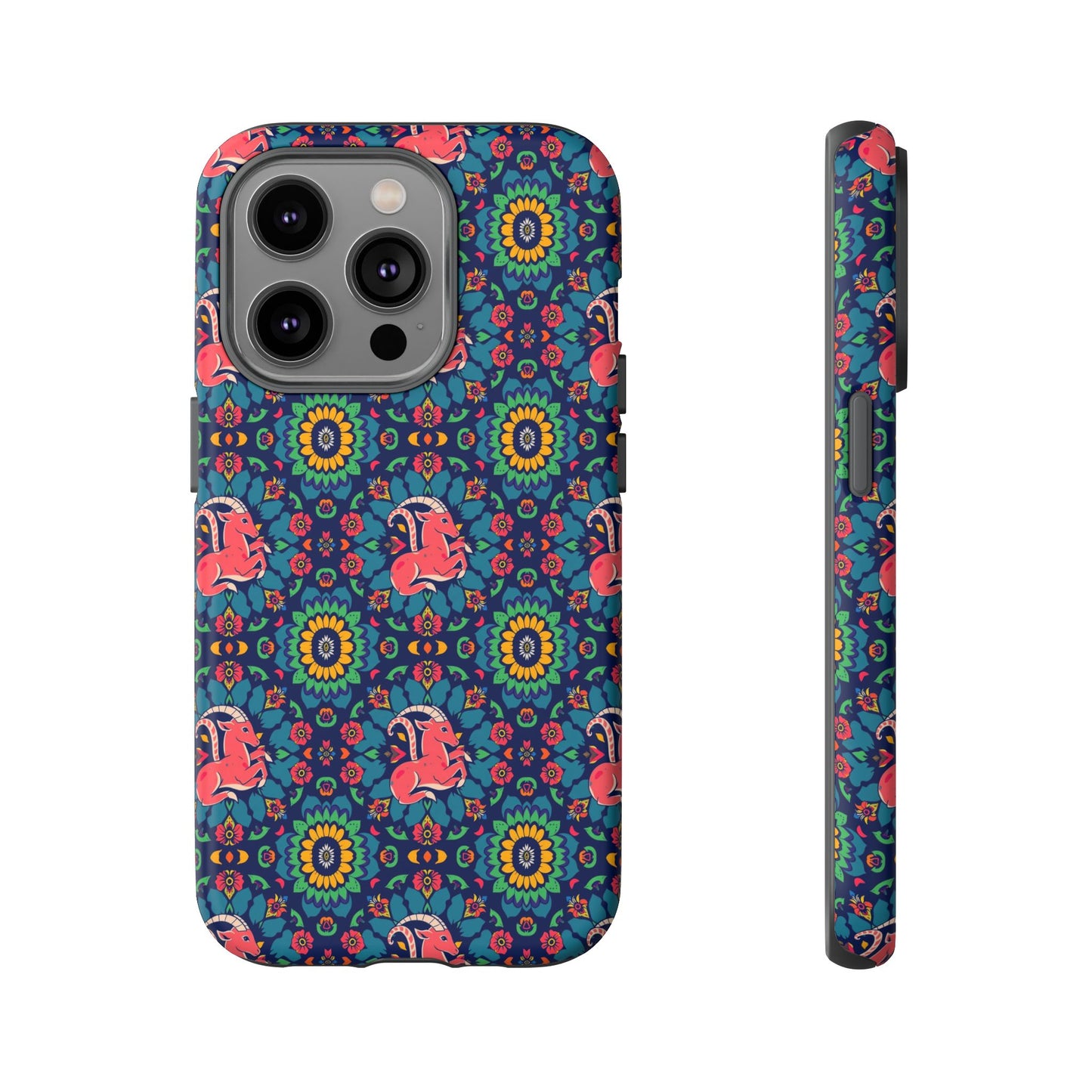 Tough Cases, Capricorn, Zodiac v1, Flower Pattern