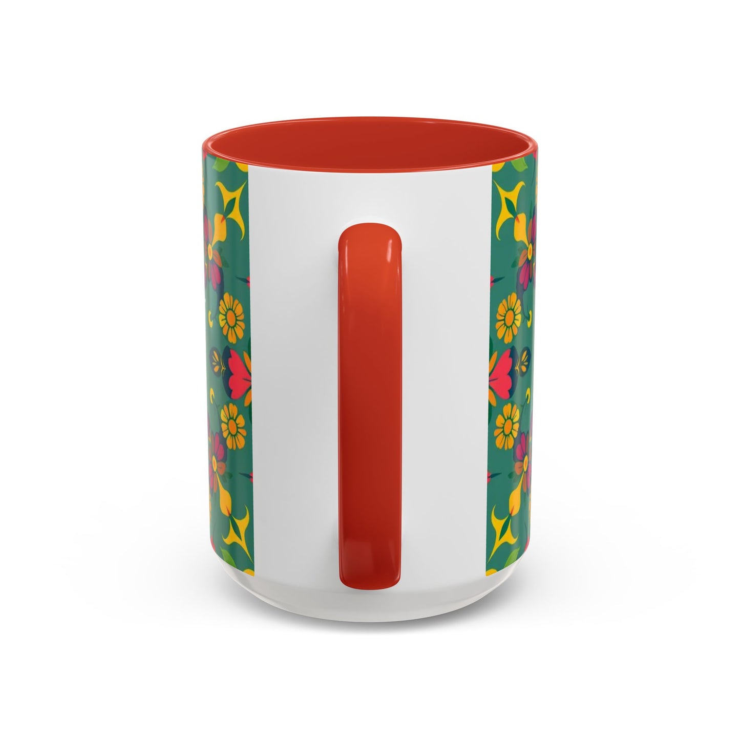 Accent Coffee Mug, Sagittarius, Zodiac. Flower Pattern, (11, 15oz)