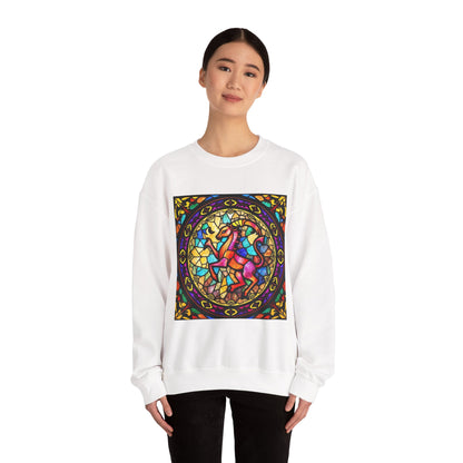 Unisex Heavy Blend™ Crewneck Sweatshirt, Glass, Aries Zodiac Design