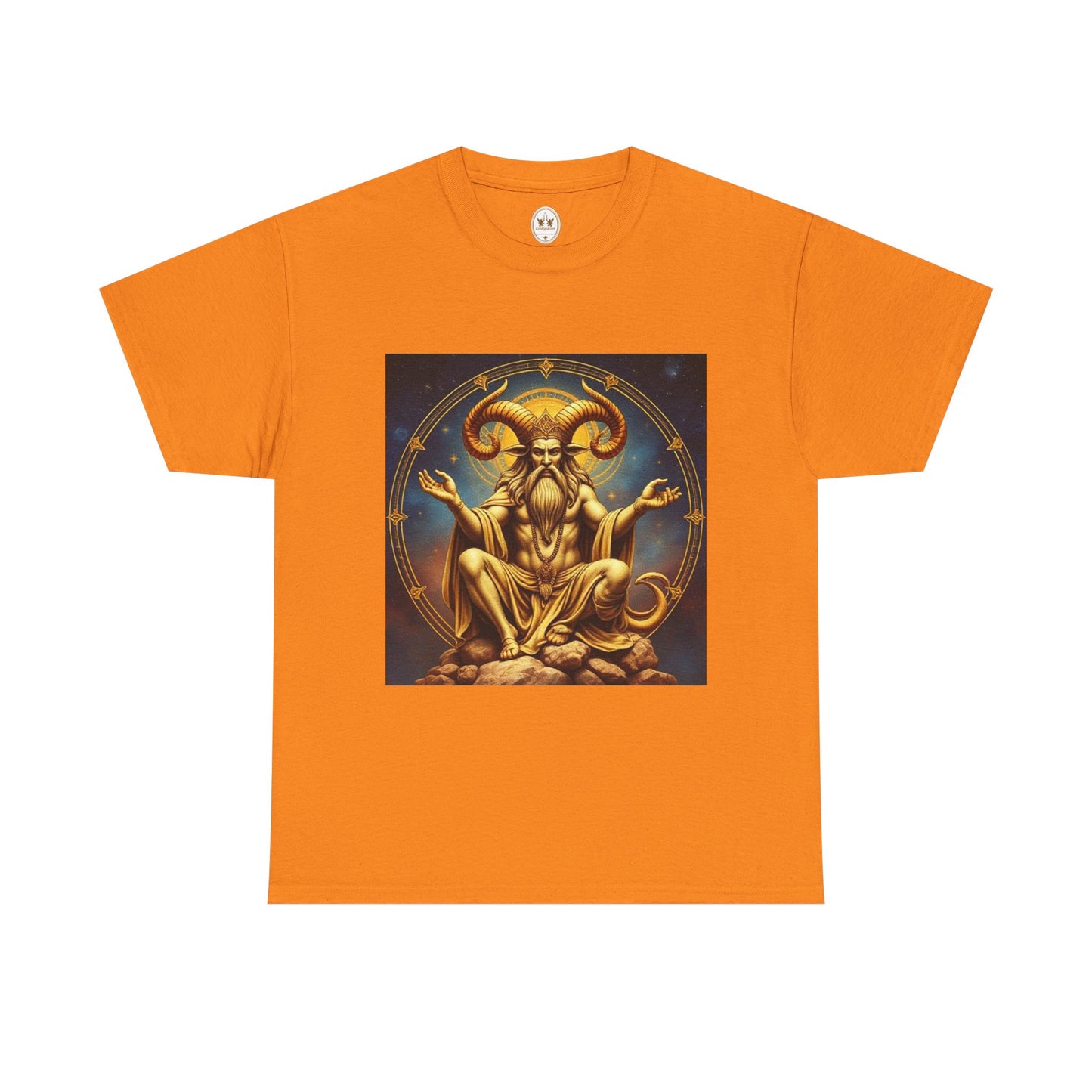 Unisex Heavy Cotton T-Shirt, On The Throne, Taurus Zodiac Design