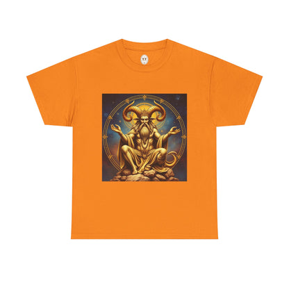 Unisex Heavy Cotton T-Shirt, On The Throne, Taurus Zodiac Design