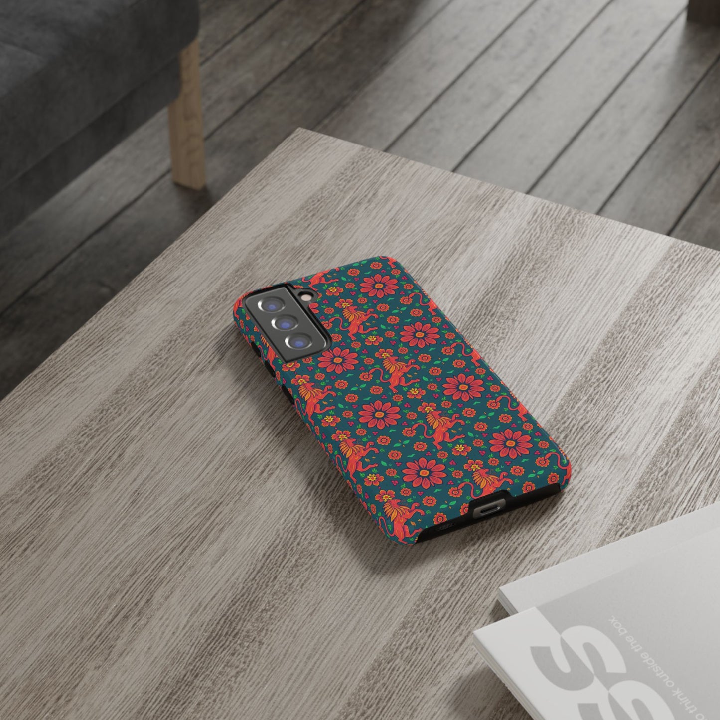 Tough Cases, Leo, Zodiac v2, Flower Pattern