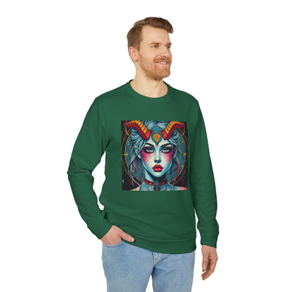 Adidas, Unisex Fleece Crewneck Sweatshirt, Capricorn, Pop Art, Zodiac
