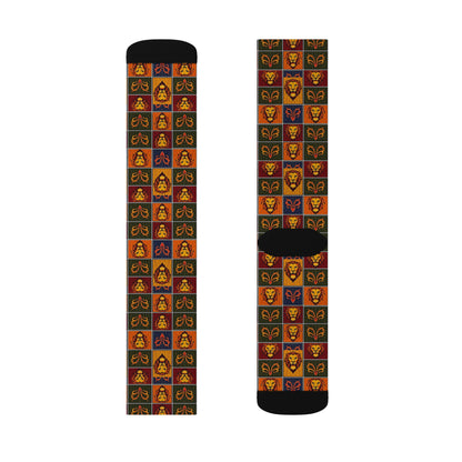 Sublimation Socks, Leo, Zodiac v1, Shapes Pattern