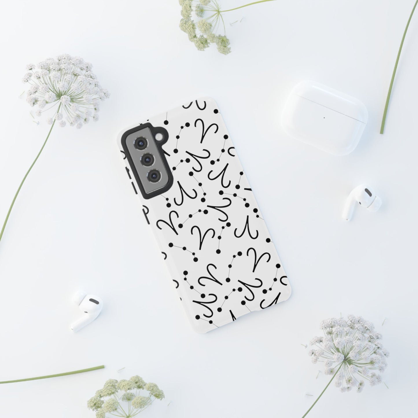 Tough Cases with the Aries Zodiac sign for iPhone, Samsung Galaxy, and Google Pixel devices