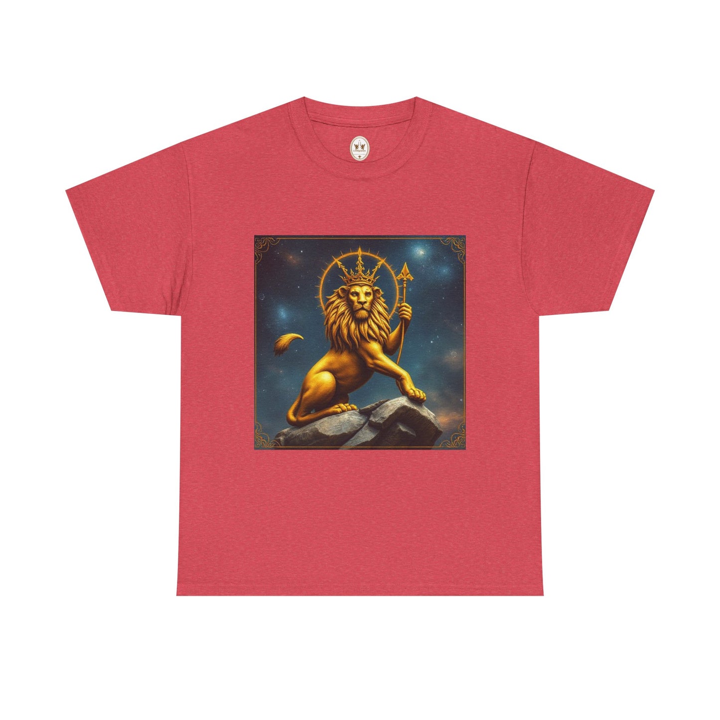 Unisex Heavy Cotton T-Shirt, King of Lions, Leo Zodiac Design