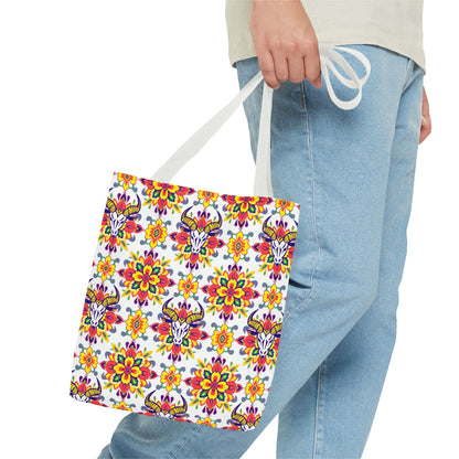 Tote Bag (AOP), Taurus, Zodiac, Flower Pattern