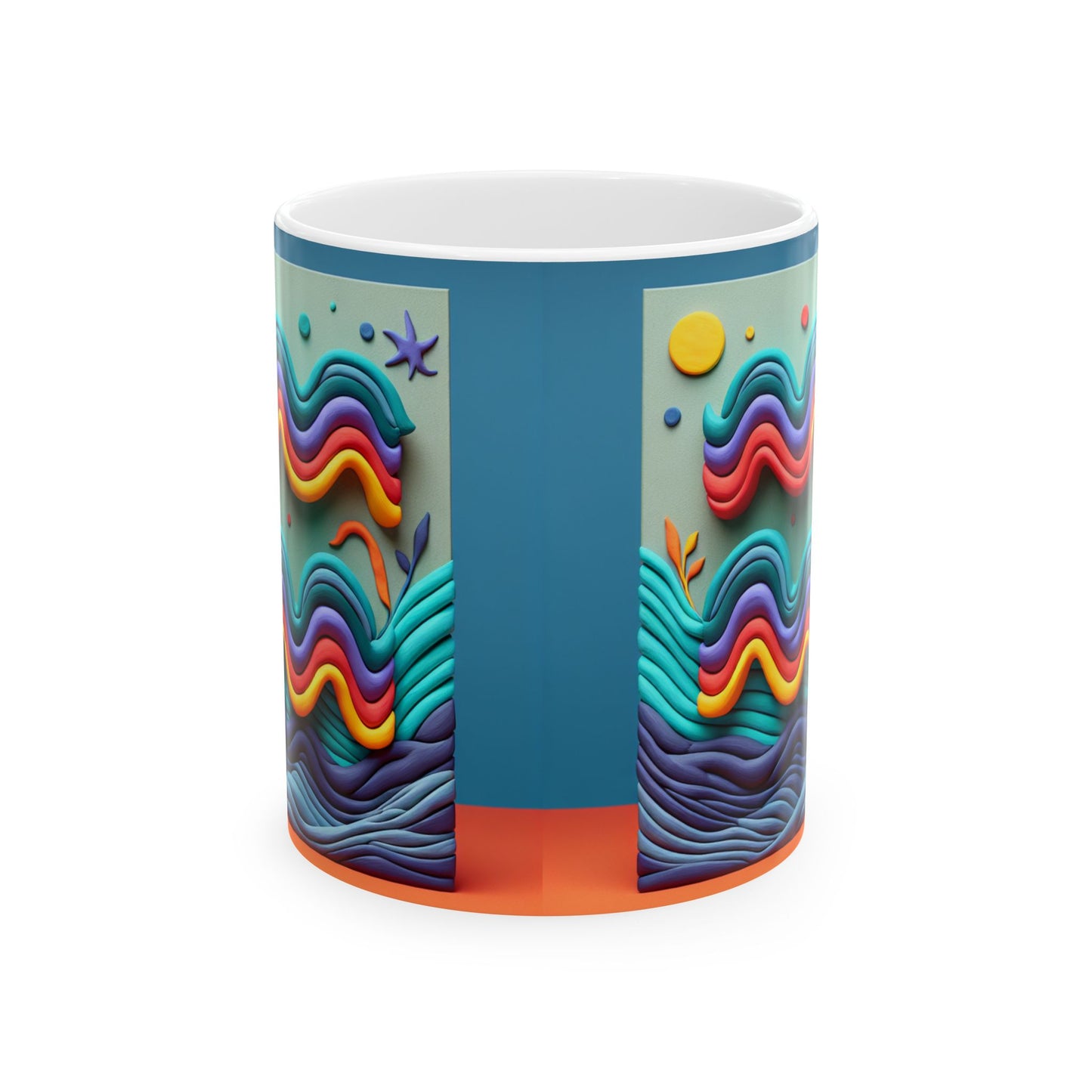 Ceramic Mug, (11oz, 15oz), Ceramic Coffee Mug, Aquarius Water Painting, Zodiac Design