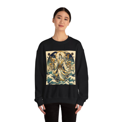 Unisex Heavy Blend™ Crewneck Sweatshirt, Anime Capricorn God,  Zodiac Design
