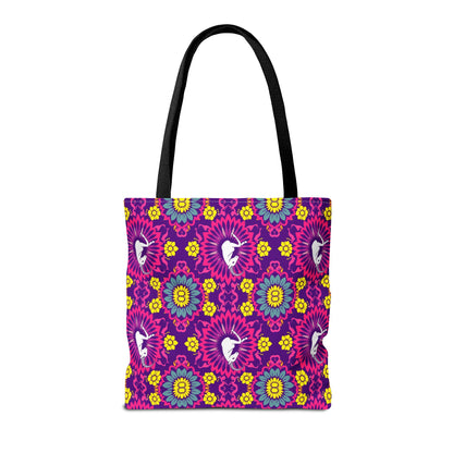 Tote Bag, (AOP), Capricorn, Zodiac v5, Flower Pattern