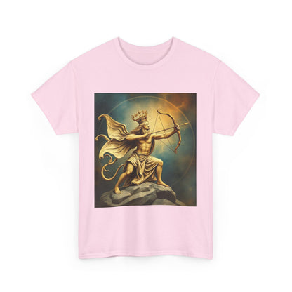 Unisex Heavy Cotton T-Shirt, Sagittarius King, Bow & Arrow, Zodiac Design