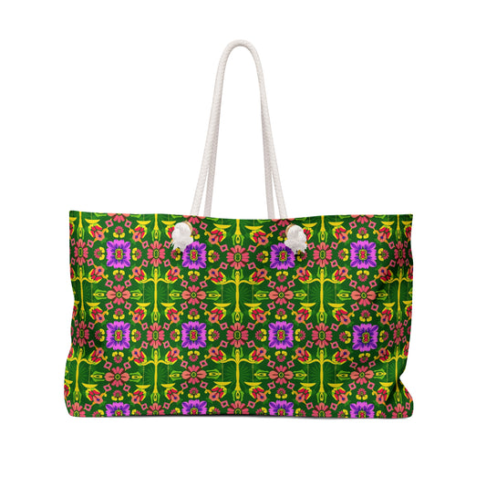 Weekender Bag, Libra, Zodiac, Flower Pattern