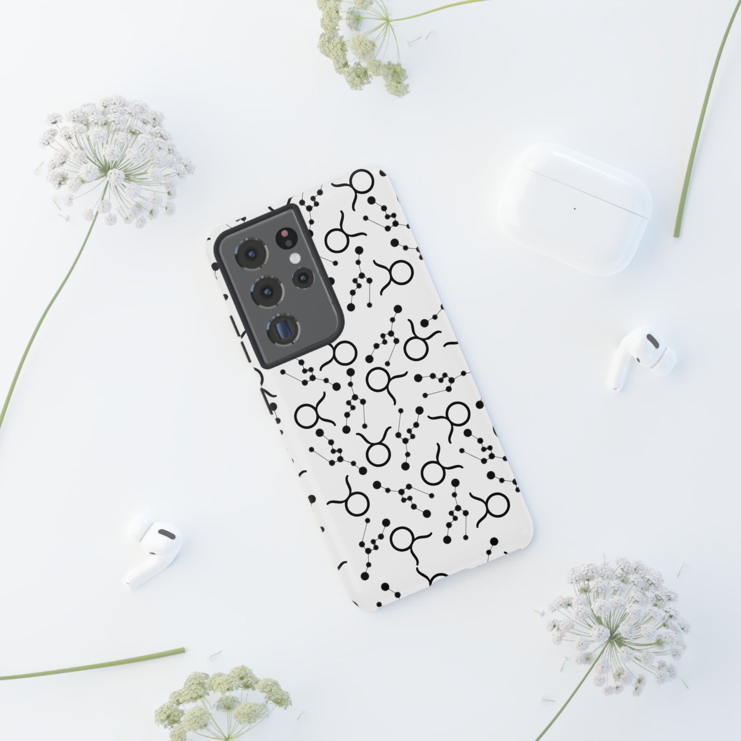 Tough Cases with the Taurus Zodiac sign for iPhone, Samsung Galaxy, and Google Pixel devices
