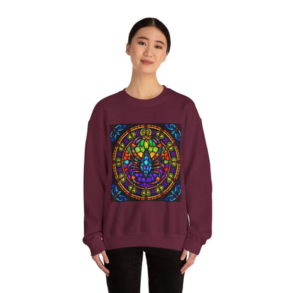 Unisex Heavy Blend™ Crewneck Sweatshirt, Glass 1, Scorpio Zodiac Design