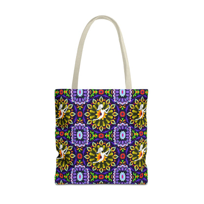 Tote Bag (AOP), Sagittarius, Zodiac v2, Flower Pattern
