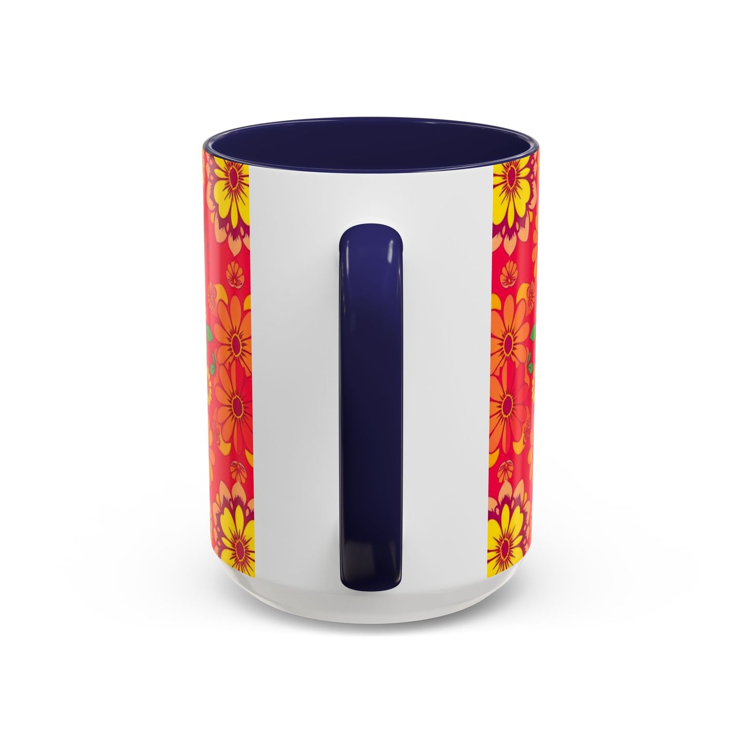 Accent Coffee Mug, Leo, Zodiac v4, Flower Pattern, (11, 15oz)