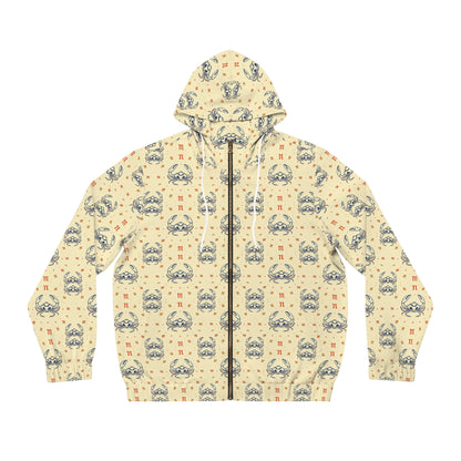 Full-Zip Hoodie (AOP), Cancer, Zodiac v4, Pattern